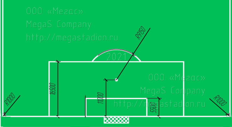 размеры и разметка футбольного поля